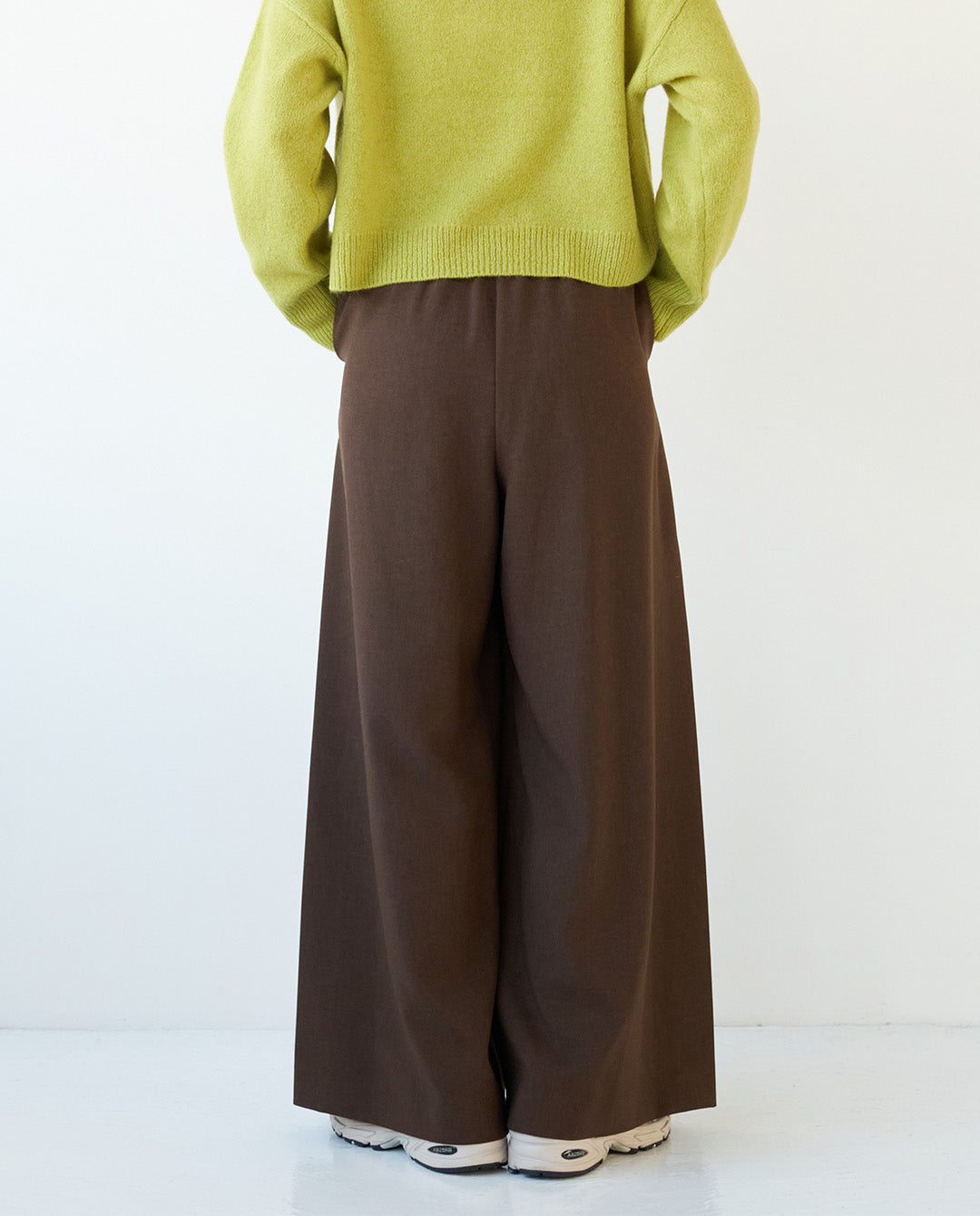 サイドプリーツワイドパンツ