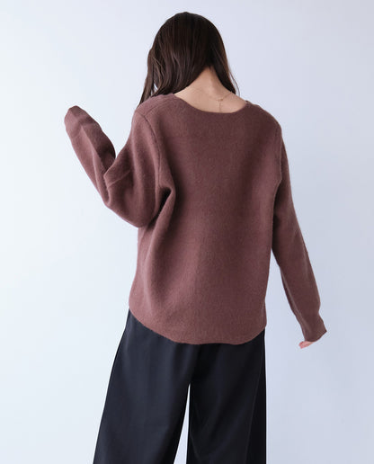 ダブルフェイスVネックニット