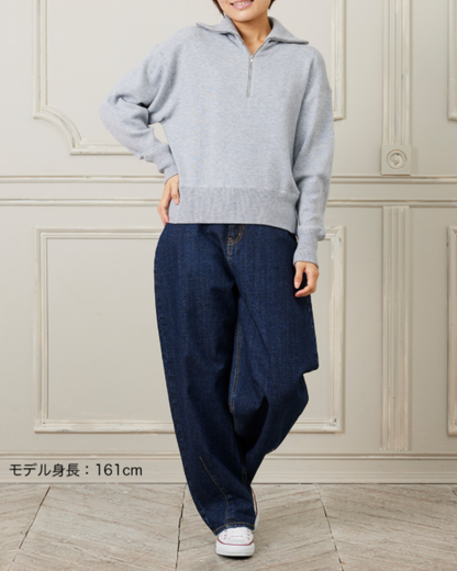 ハーフジップニット