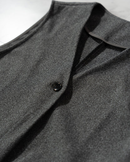 ウールライクVネックロングジレ