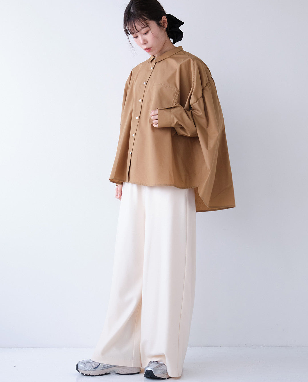 バックギャザーワイドブラウス