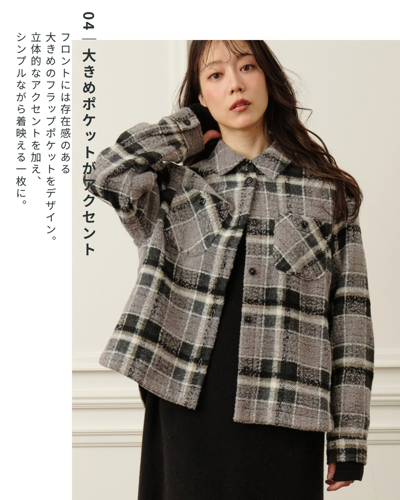 ループチェックシャツジャケット
