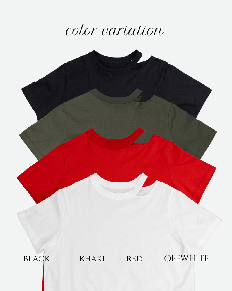 スリットネックTシャツ