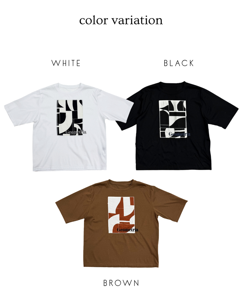 ジオメトリックプリントTシャツ