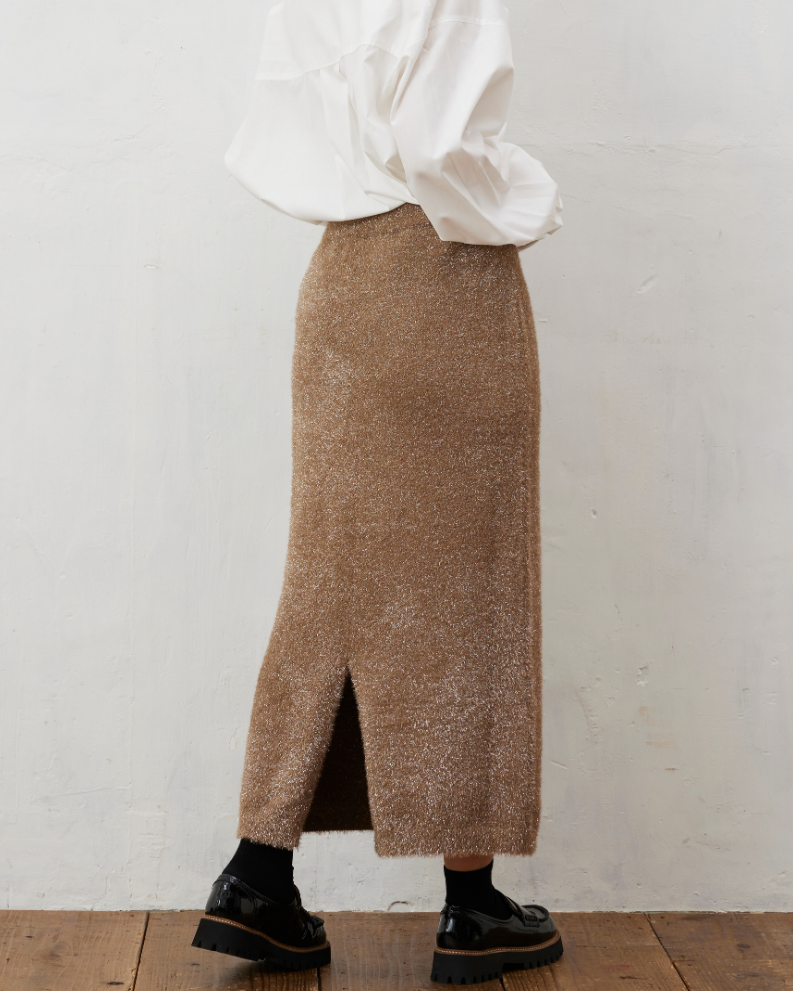 ラメシャギーニットスカート