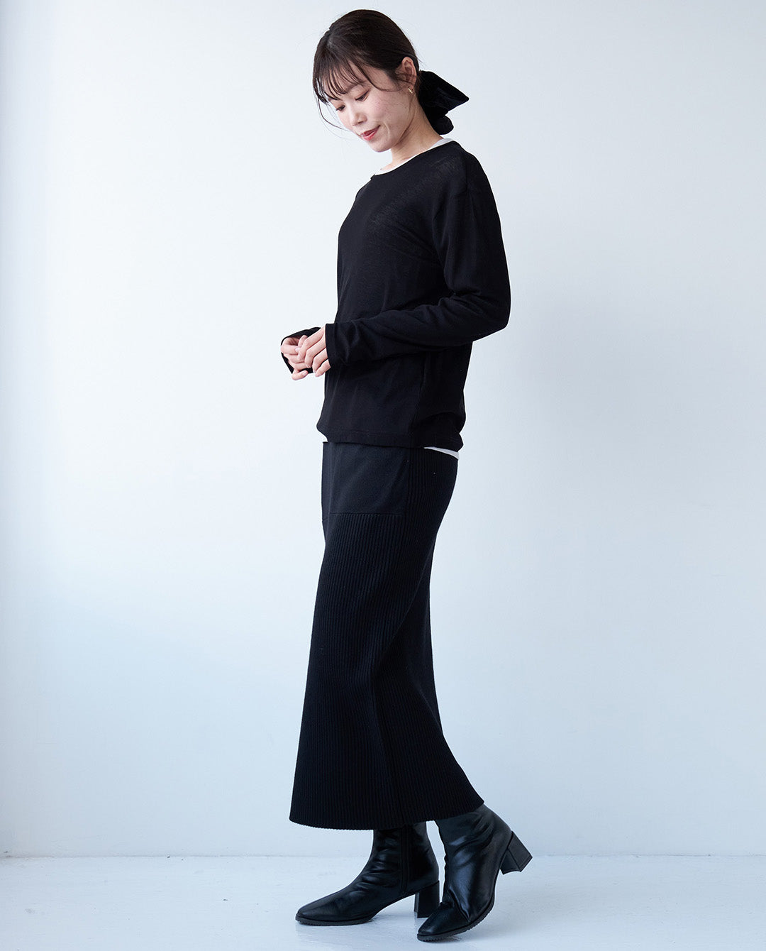 リブニットスカート