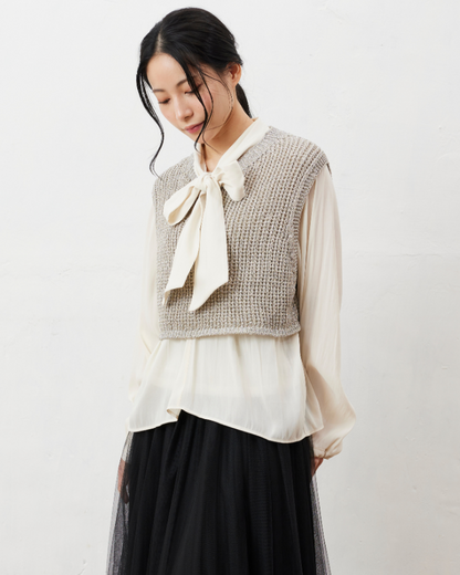 ラメリリーニットベスト