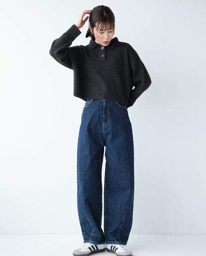 襟付きショートニット