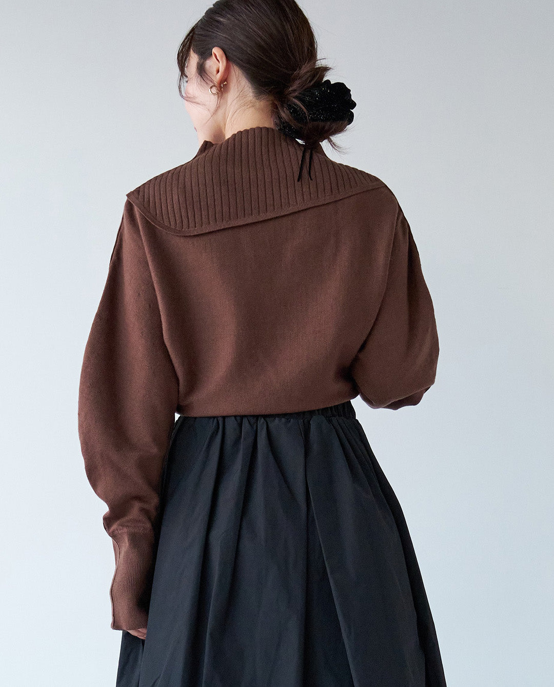 リブ切り替えニット