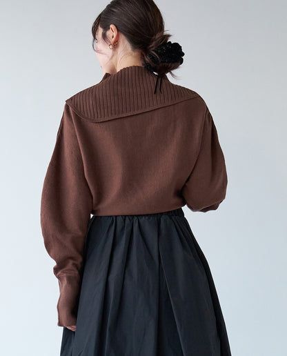 リブ切り替えニット