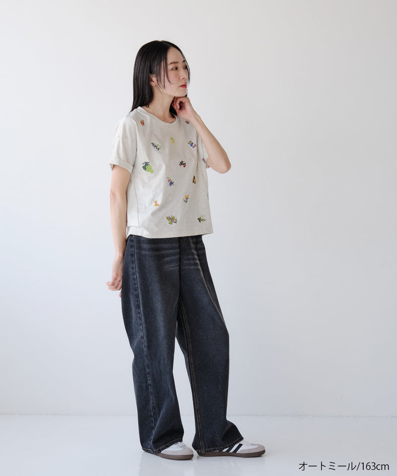 フルーツ刺繍Tシャツ