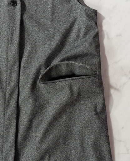 ウールライクVネックロングジレ