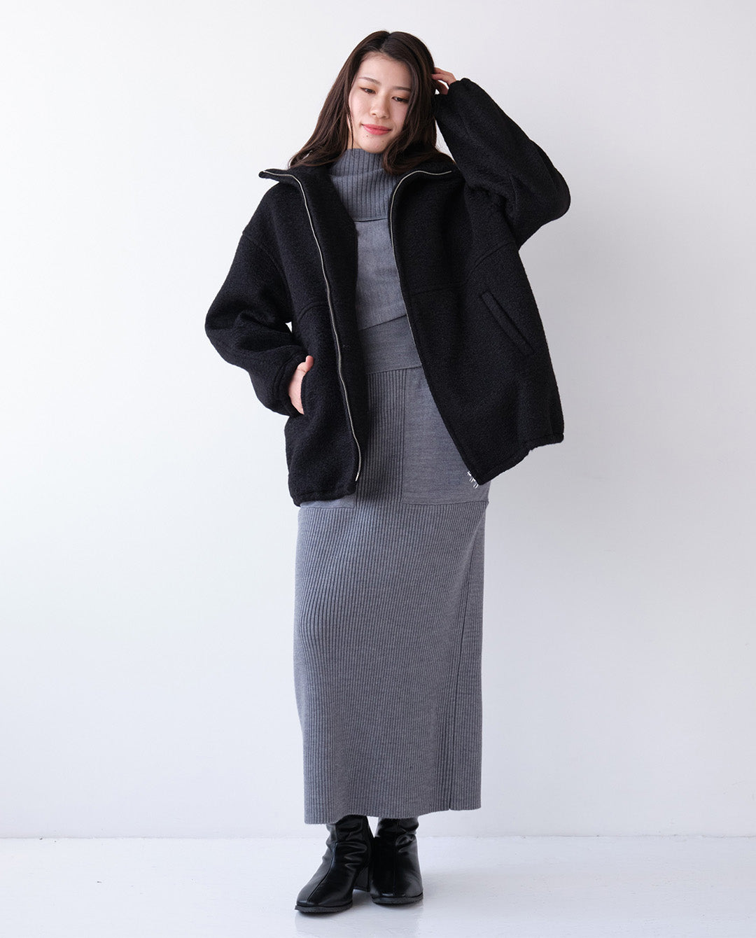 リブニットスカート