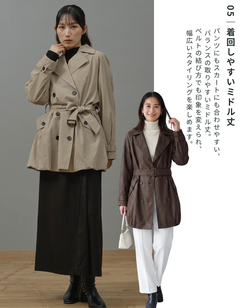 ヴィンテージフェイクレザートレンチコート
