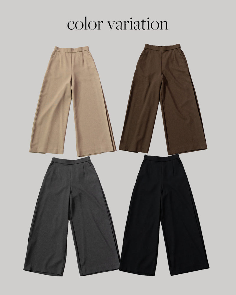 サイドプリーツワイドパンツ