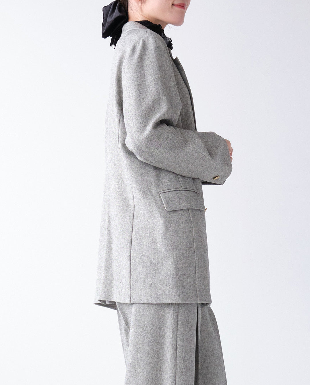 エステルストレッチダブルテーラードジャケット