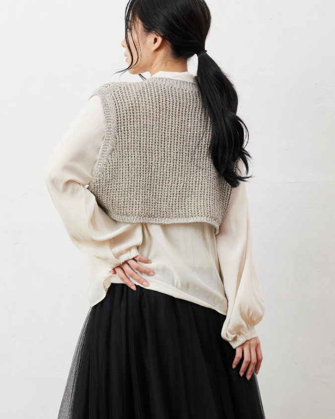 ラメリリーニットベスト