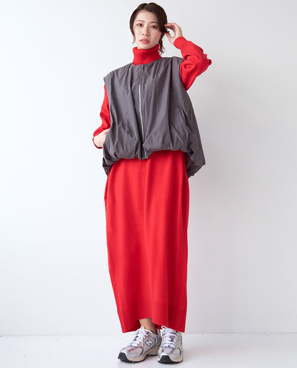 コクーンハイネックニットワンピース