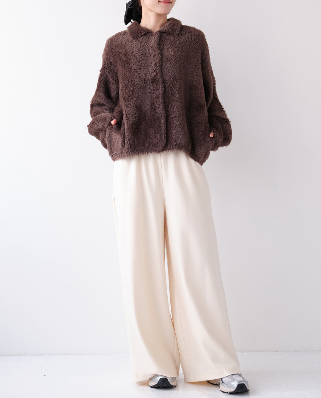 両面起毛イージーワイドパンツ