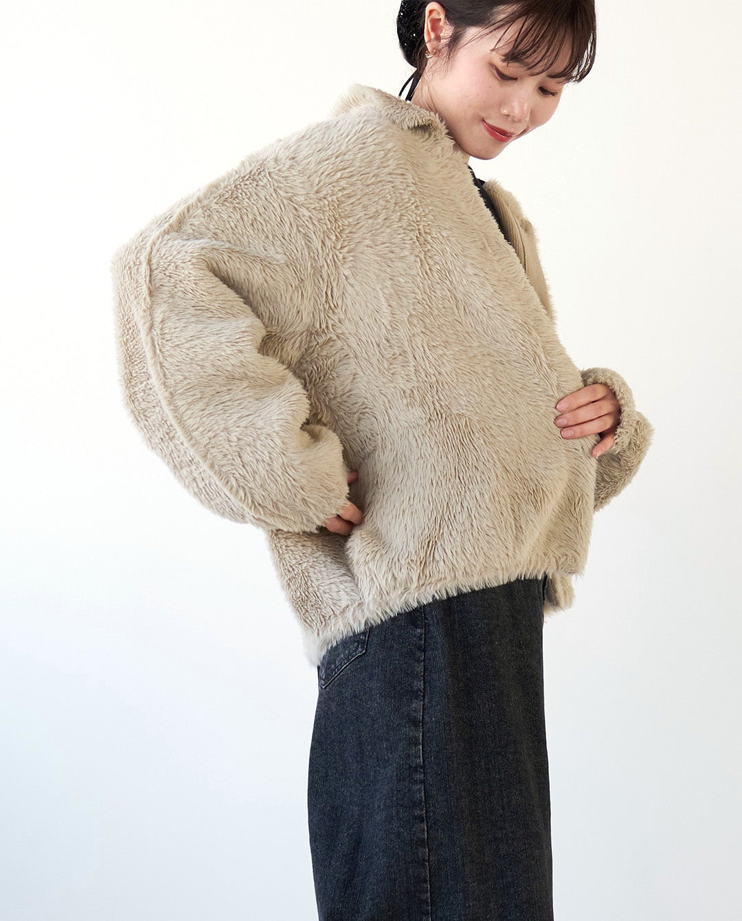 フェザーニットジャケット