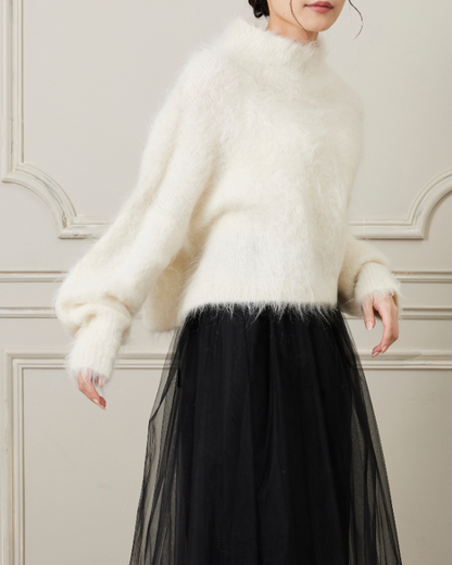 アルパカシャギーショートニット