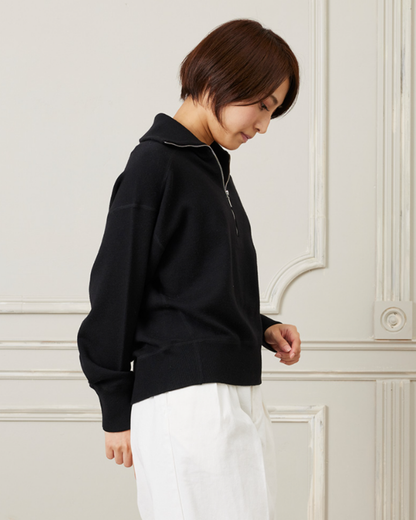 ハーフジップニット