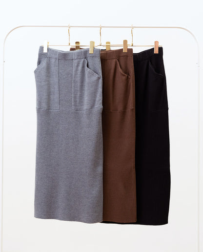 リブニットスカート