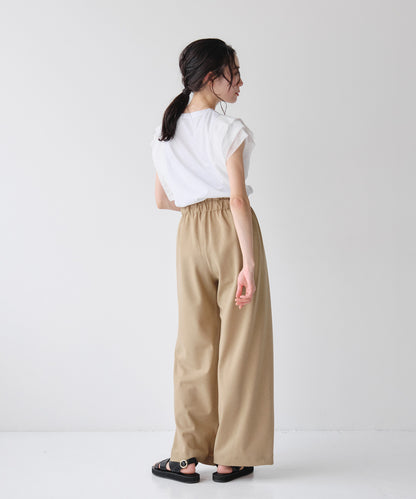 リネンライクイージーワイドパンツ