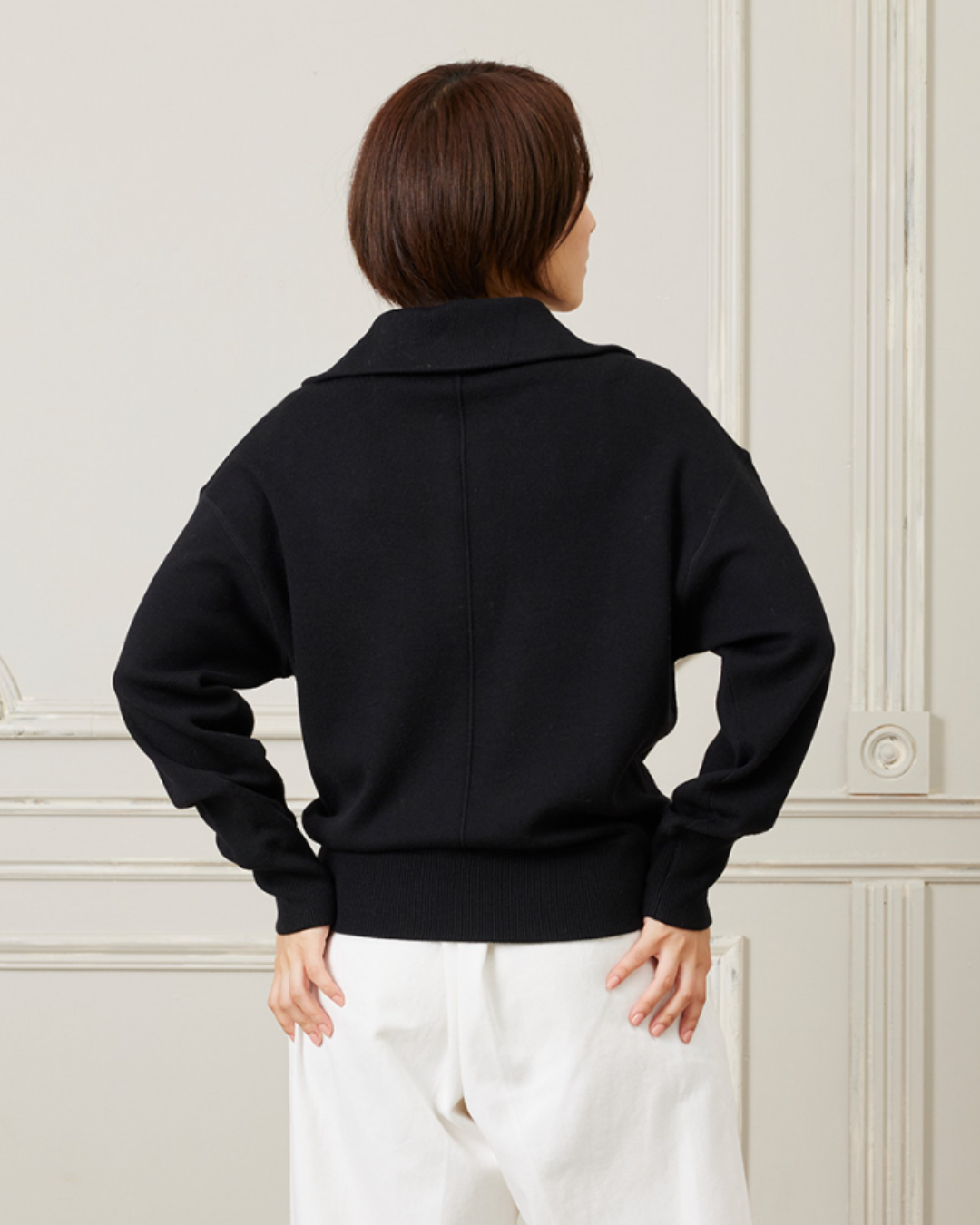 ハーフジップニット