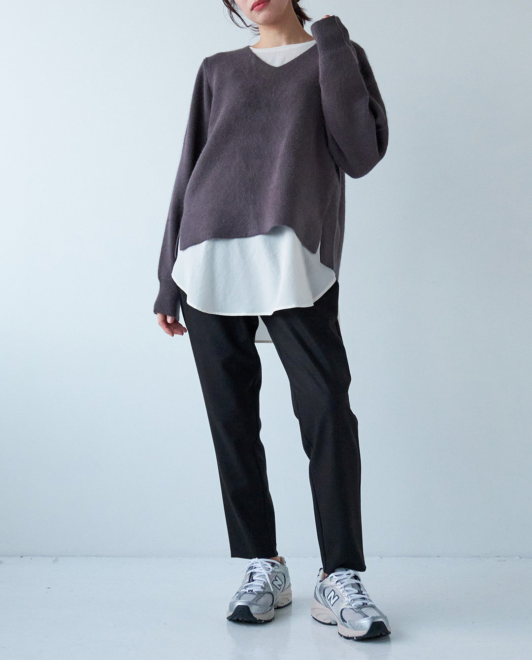 両面起毛テーパードパンツ