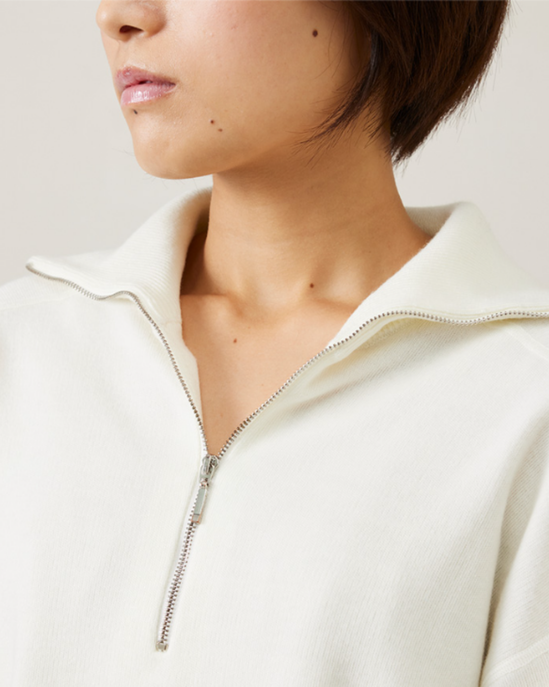 ハーフジップニット