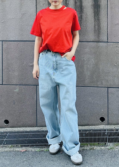 スリットネックTシャツ