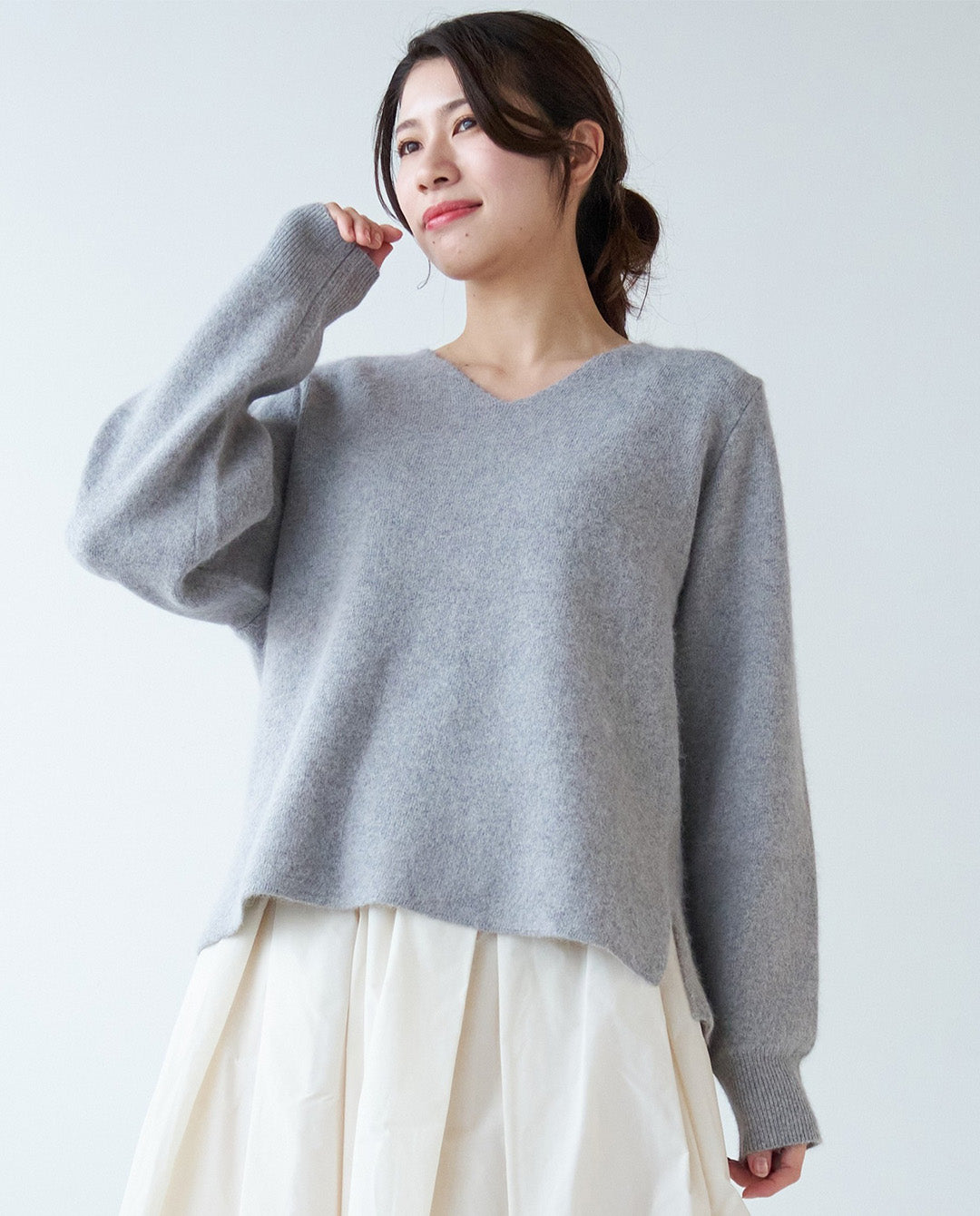 ダブルフェイスVネックニット