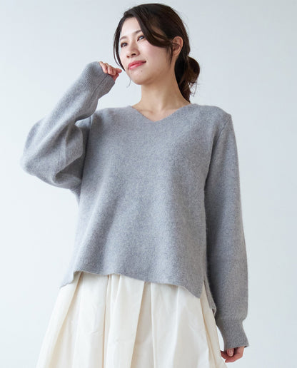 ダブルフェイスVネックニット