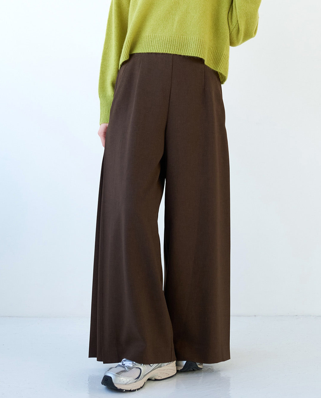 サイドプリーツワイドパンツ