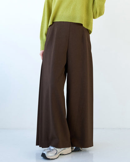 サイドプリーツワイドパンツ