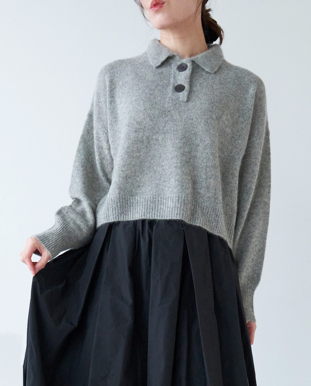 襟付きショートニット