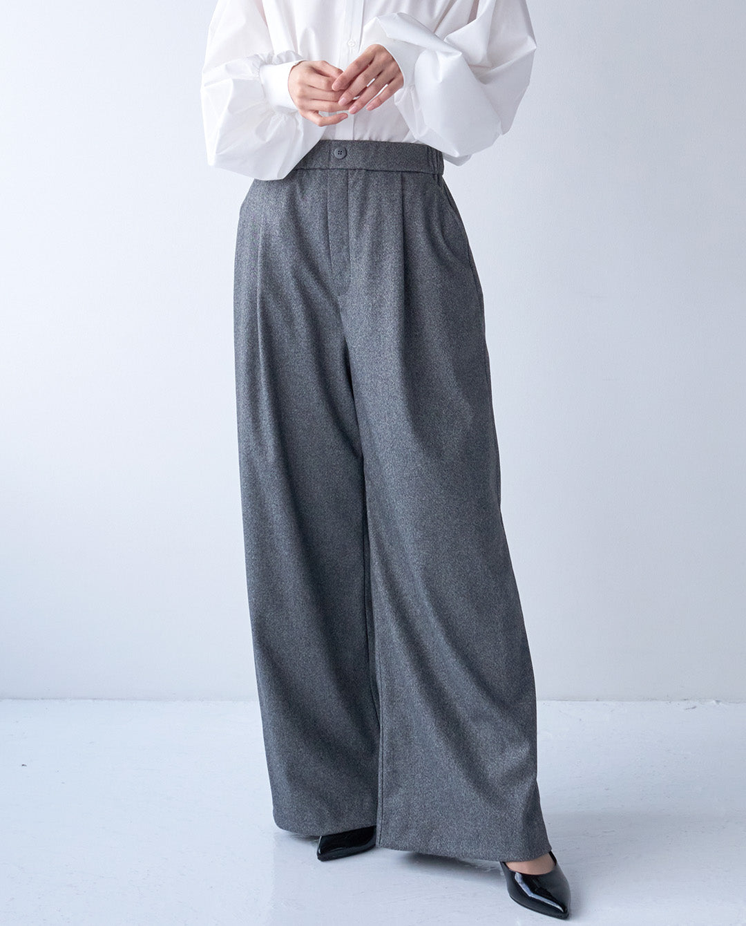 ウールライクワイドパンツ