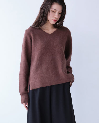 ダブルフェイスVネックニット