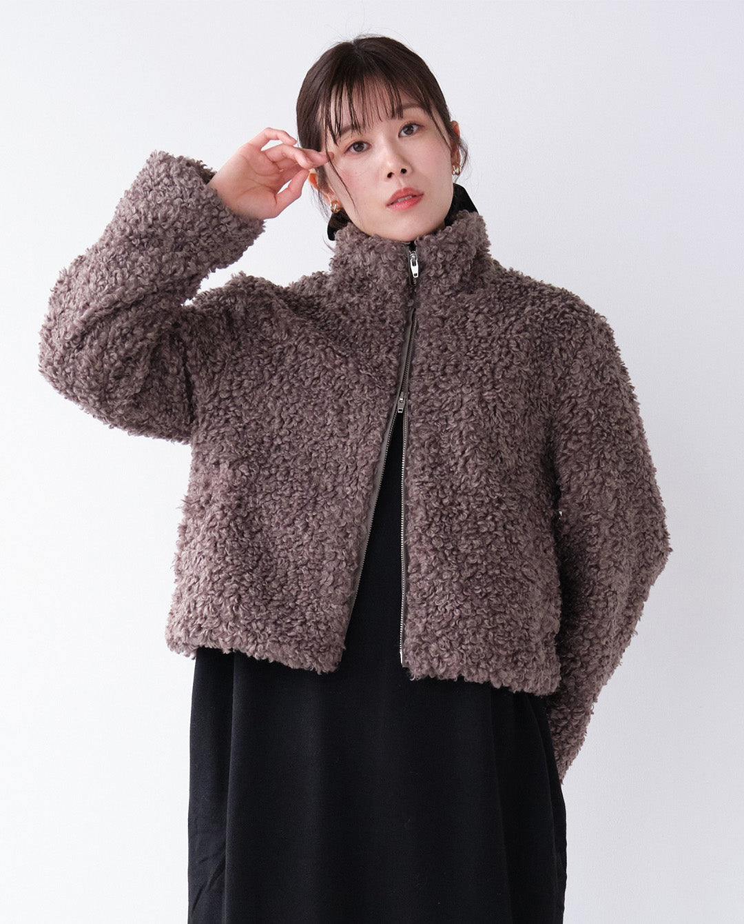 ループファーショートブルゾン