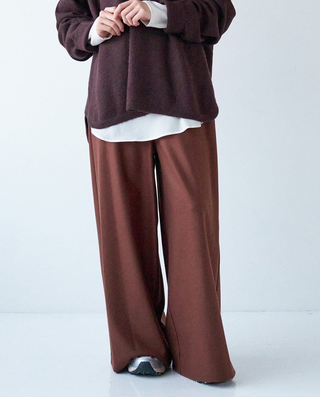 両面起毛イージーワイドパンツ