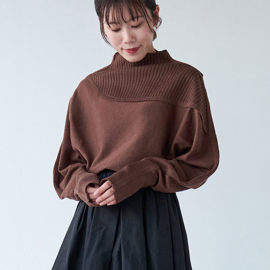 リブ切り替えニット