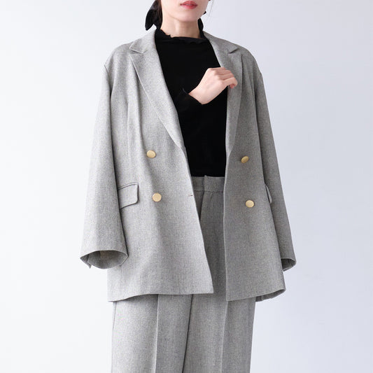 エステルストレッチダブルテーラードジャケット