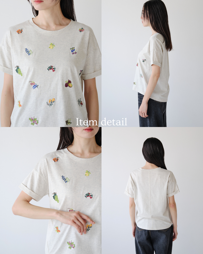 フルーツ刺繍Tシャツ