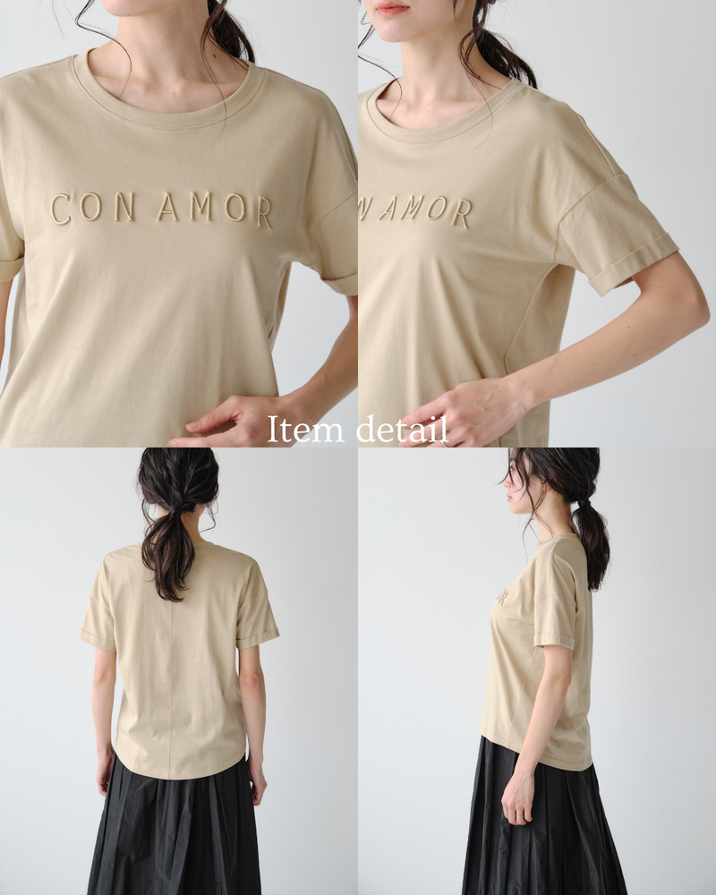 立体ロゴ刺繍Tシャツ