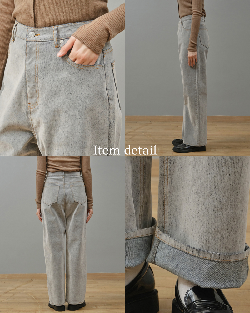 フロッキーストレートデニムパンツ